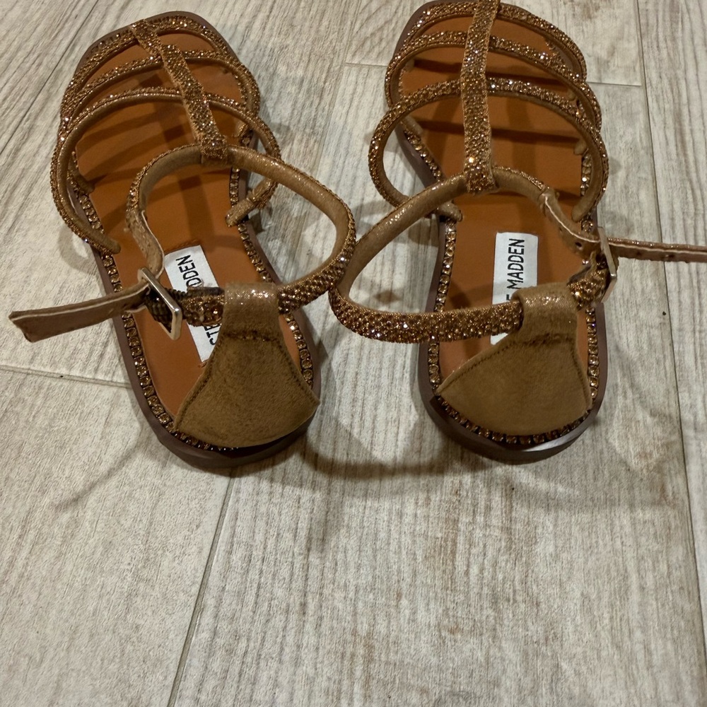 Steve Madden Glittery Brown Strappy Sandals - Picture 2 of 2